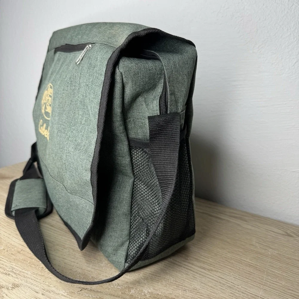 Bass Pro Shops Cabelas Green Satchel Computer Bag Promotional‎ Advertisement Bag